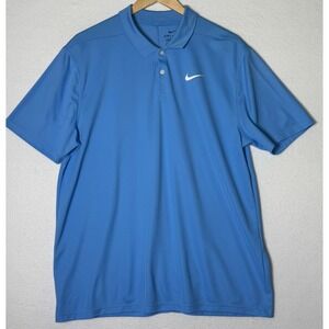 Nike Golf Dri Fit Mens Size Large Blue‎ Polo Shirt Performance Activewear
